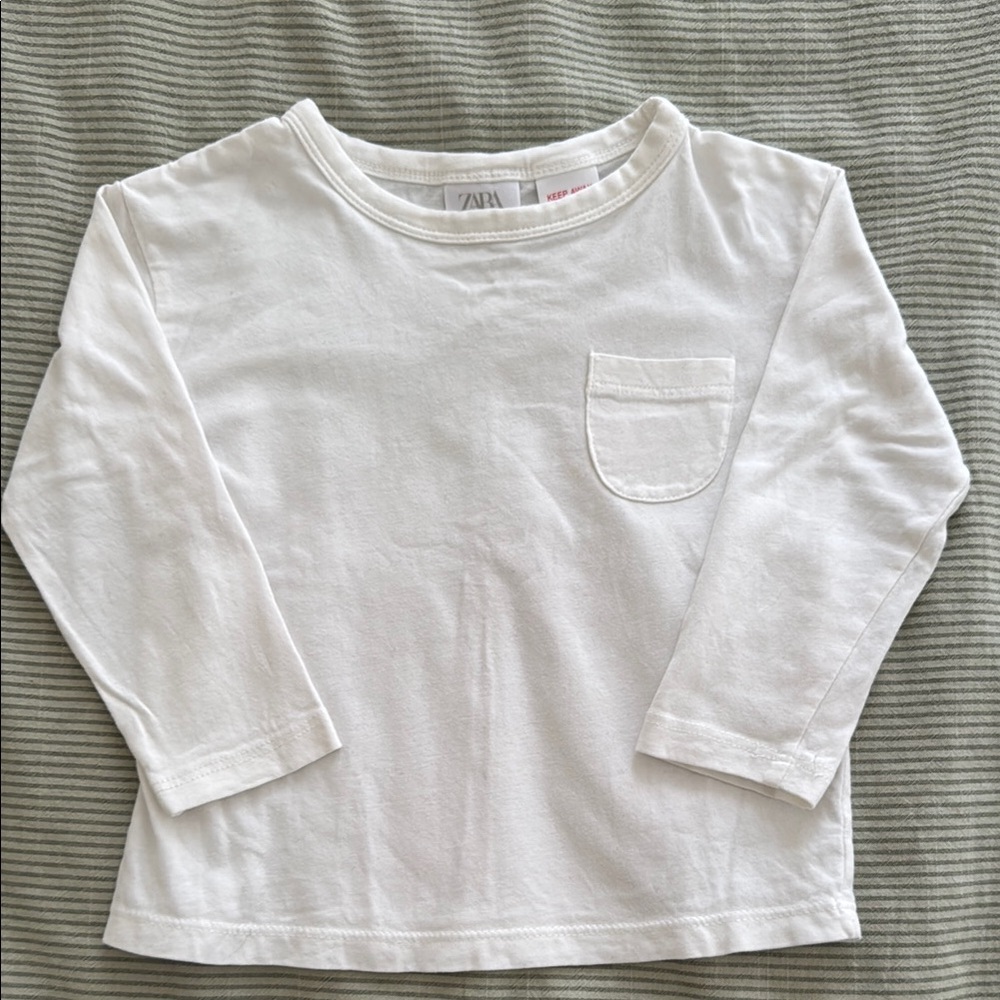 Zara babies Classic White Long Sleeve Tee